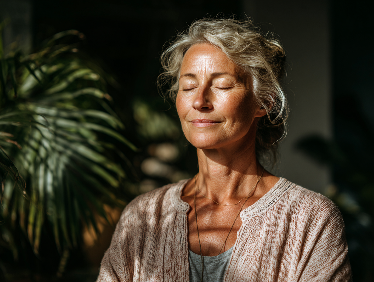 Femeie senior pregătind o masă sănătoasă în bucătărie